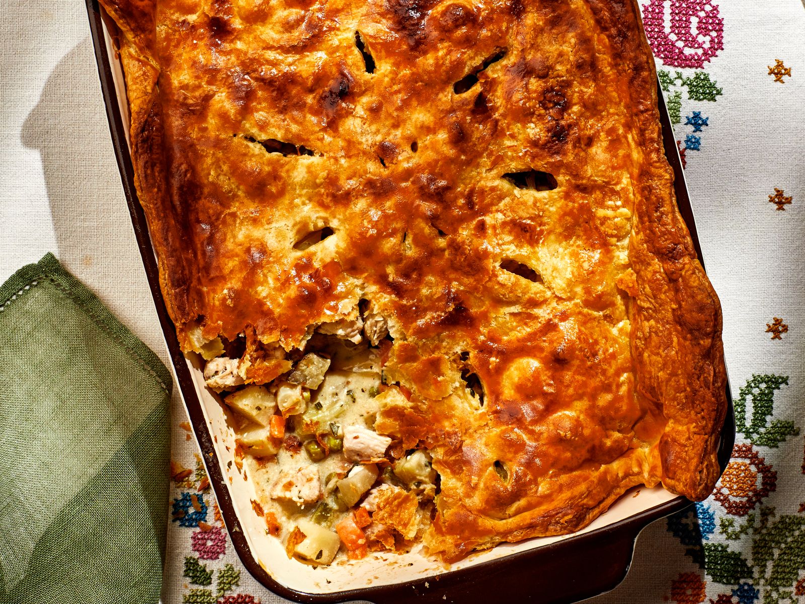 Turkey Pot Pie With Puff Pastry Crust